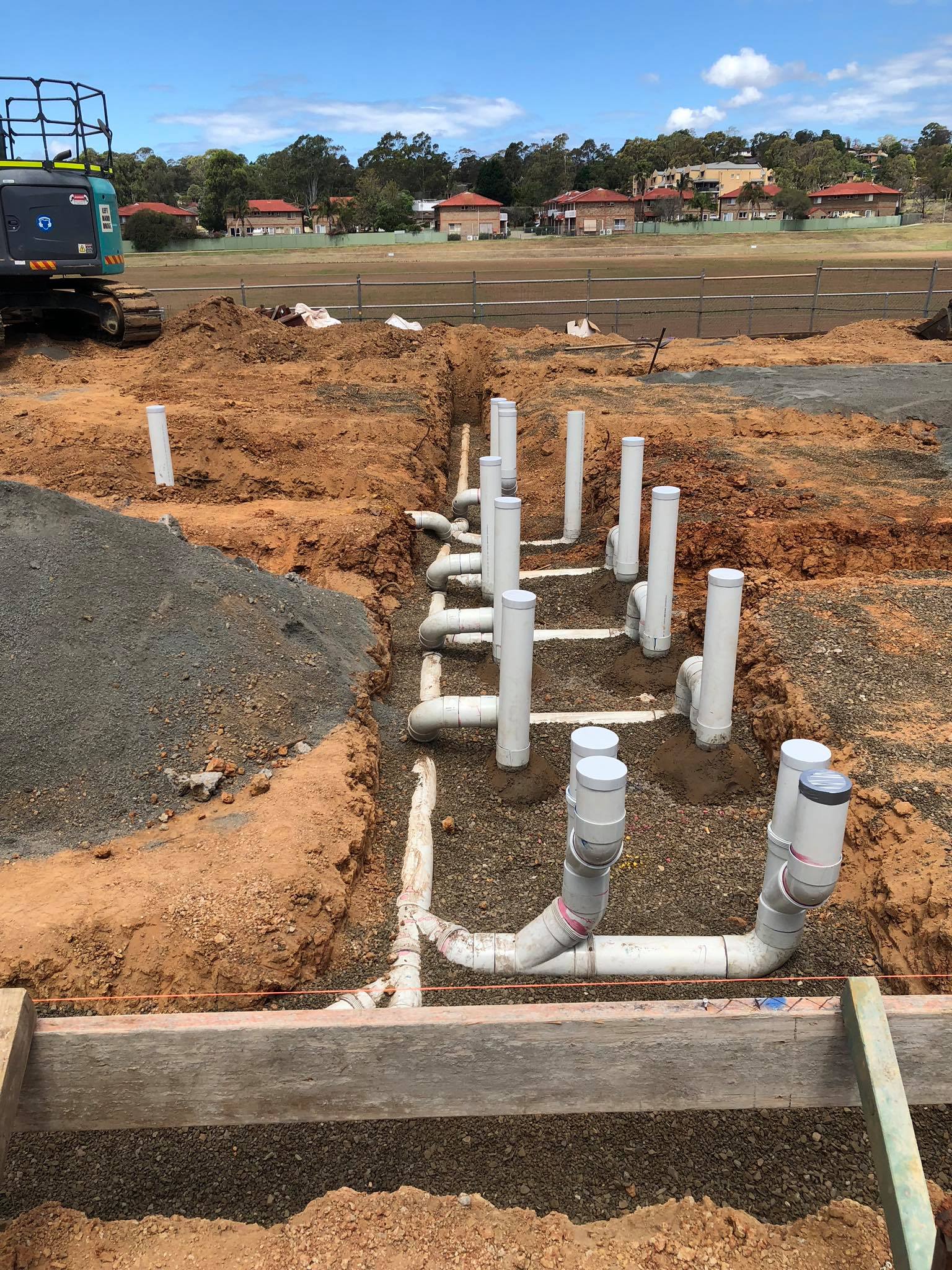 industrial pipe prep on a construction